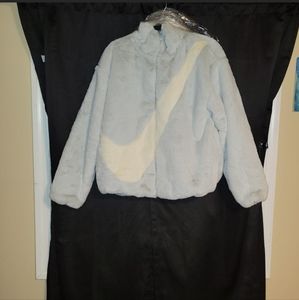 NWT Nike Faux fur bomber jacket